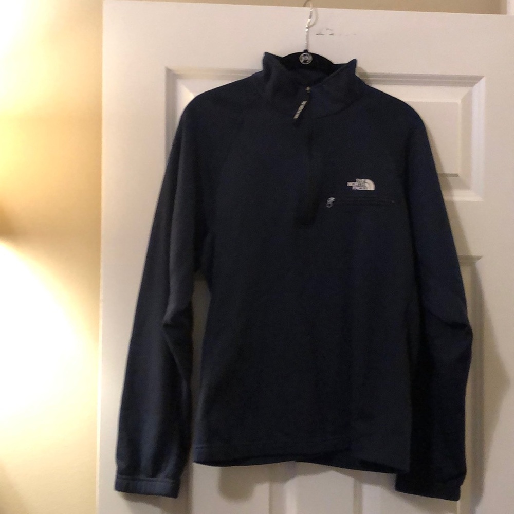 Navy blue half zip unisex North Face fleece